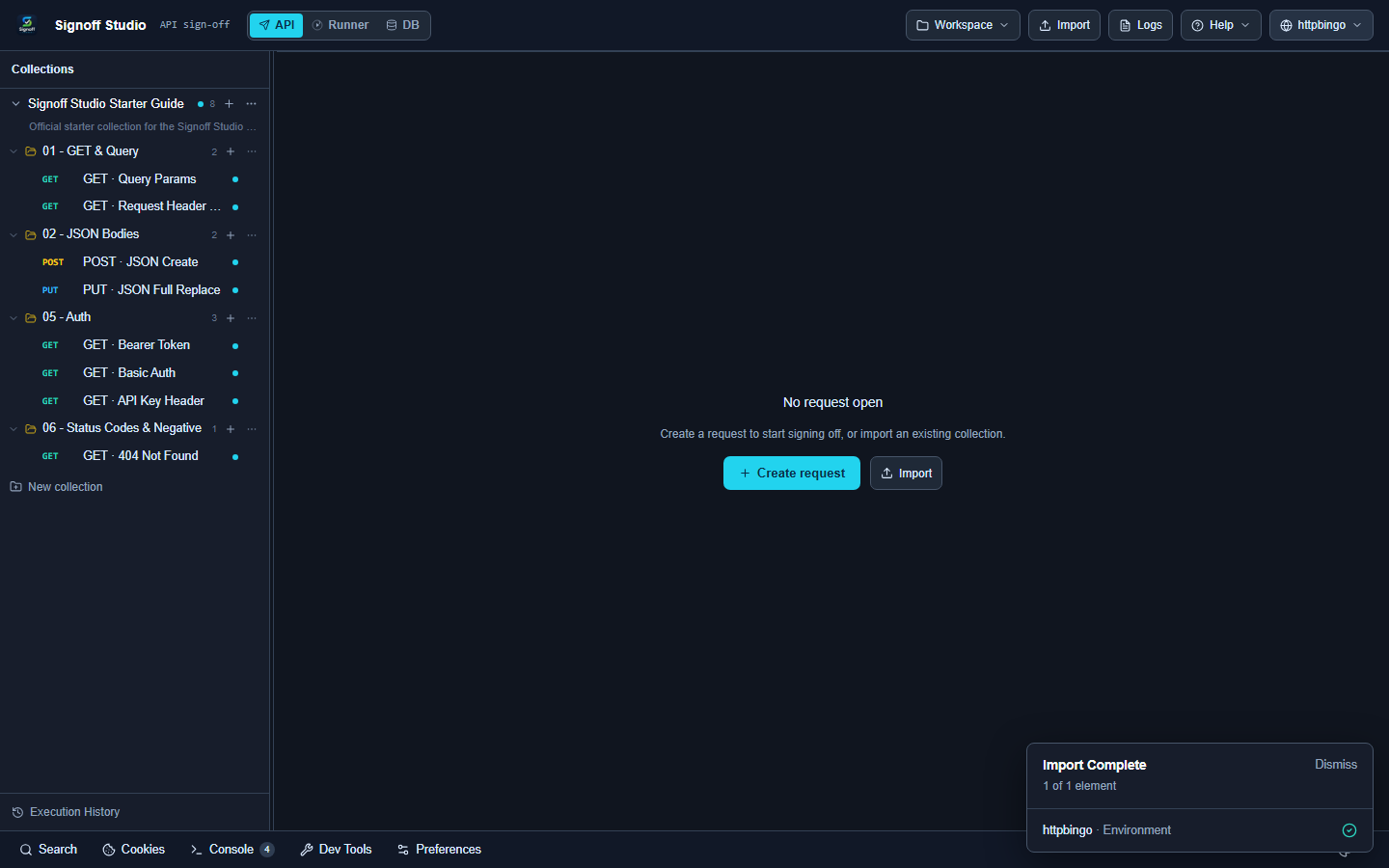 Starter Guide in the sidebar