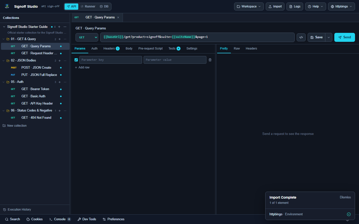 Request builder with Query Params